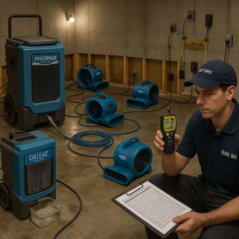 Structural Drying and Dehumidification process in Spring Hope, NC